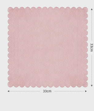 Elegant Roze Scalloped Rand Papieren Borden, Bekers & Servetten Set