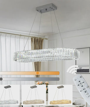 Luxe Kristallen Ovalen LED Plafondlamp / Hanglamp - Modern Design voor Woonkamer & Slaapkamer