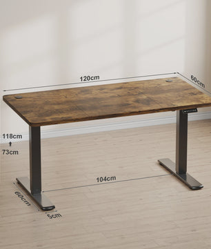 Elektrisch In hoogte Verstelbaar Bureau 120x60 cm met USB-poort - Ergonomisch Thuiswerk Bureau