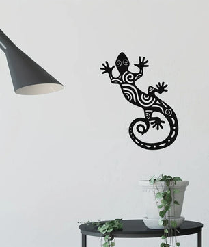 Metalen Gekko Wanddecoratie - Stijlvolle Hagedis Muurkunst voor Woonkamer & Slaapkamer