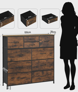 Industriële Ladekast met Metalen Frame - Stijlvolle Opbergkast voor Woonkamer, Slaapkamer of Hal