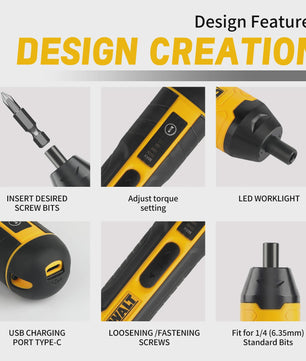 DEWALT Accu Schroevendraaier 3.6V DC - Compact, Oplaadbaar met LED & USB
