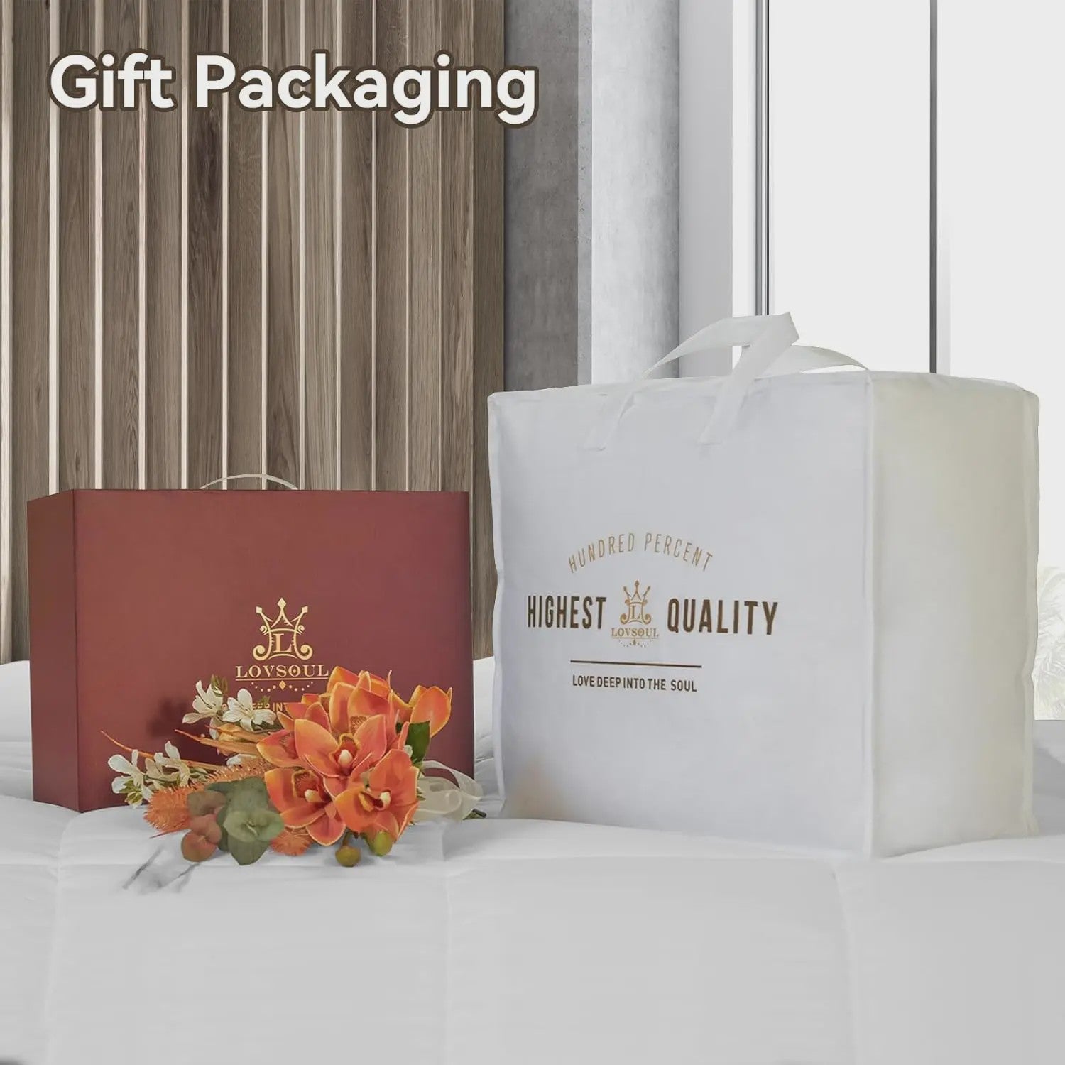 Luxe 75% Ganzendons Dekbed King Size - 850+ Fill Power, Hotelkwaliteit, 1200TC, Extra Zacht & Ademend