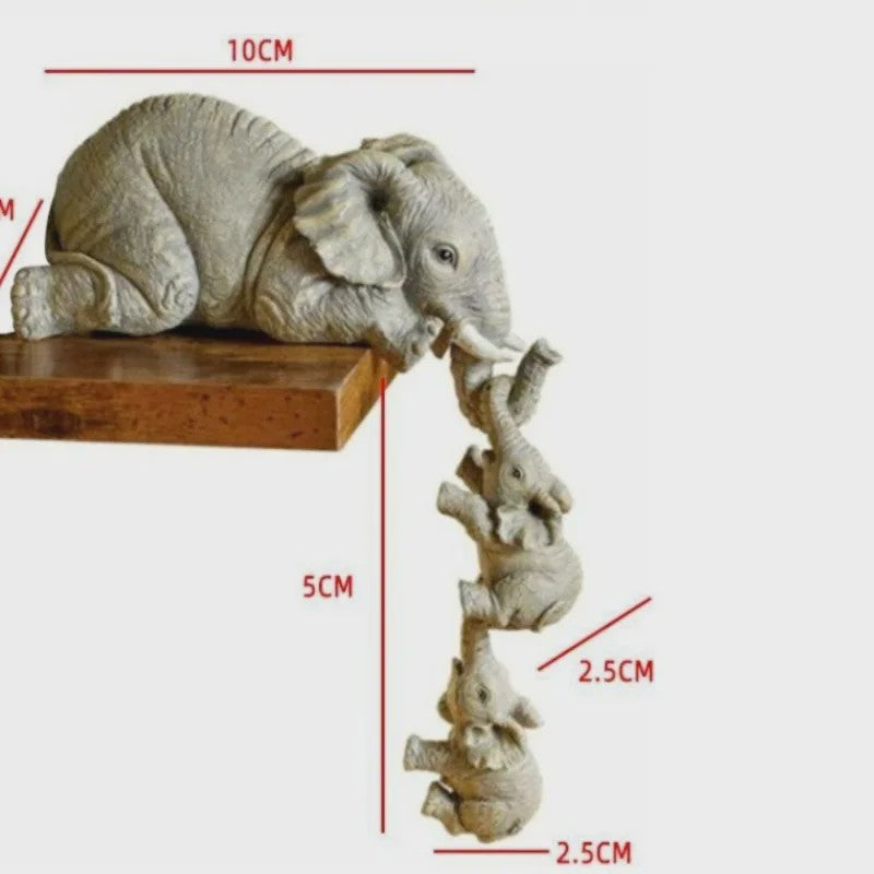 Schattige Olifanten Familie Figuur - 3-delige Resin Decoratie voor Aan de Rand
