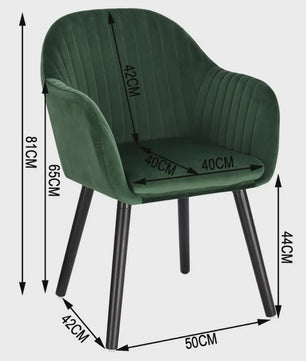Set van 2 fluwelen eetkamerstoelen met armleuningen en rugleuning - Stijlvol en comfortabel
