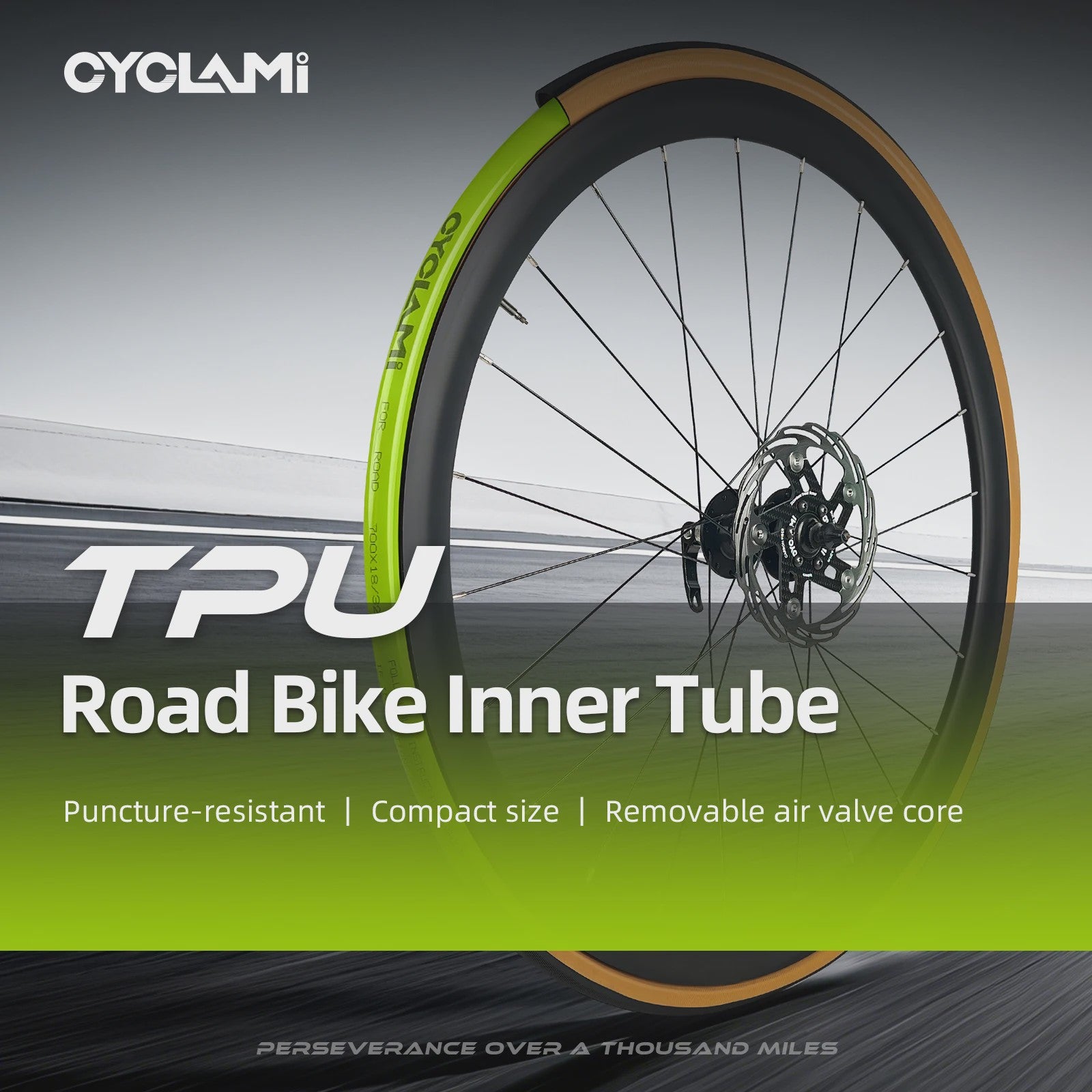 CYCLAMI Ultralichte TPU Binnenband voor Racefiets 700C - Verwisselbare Presta Ventiel