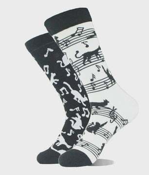 Grappige Heren Sokken met Dierenprint - Katoen, Mid-Length, Asymmetrisch Design