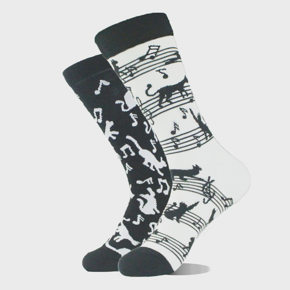 Grappige Heren Sokken met Dierenprint - Katoen, Mid-Length, Asymmetrisch Design