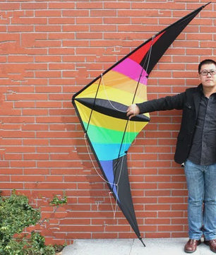 Grote Vlieger 2.2m Power Dual Line Stunt Kite met Handvat en Lijn - Perfect Vliegplezier