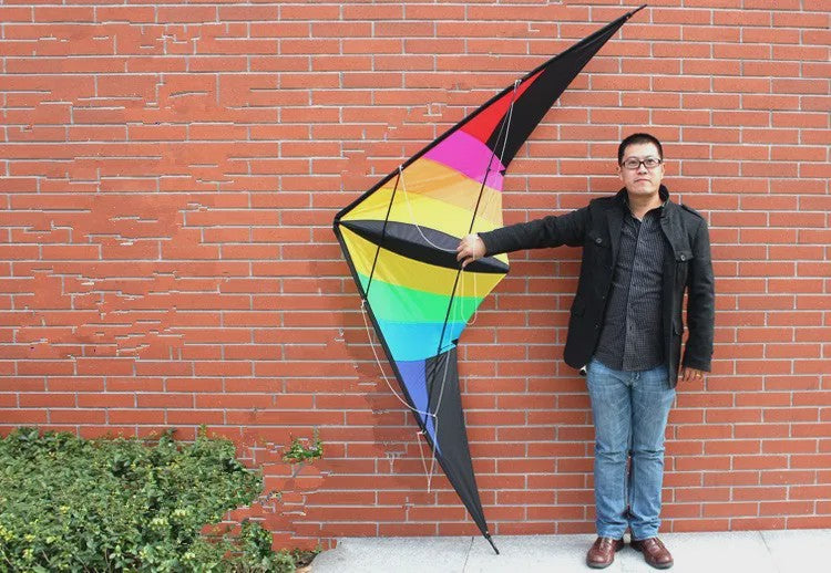 Grote Vlieger 2.2m Power Dual Line Stunt Kite met Handvat en Lijn - Perfect Vliegplezier