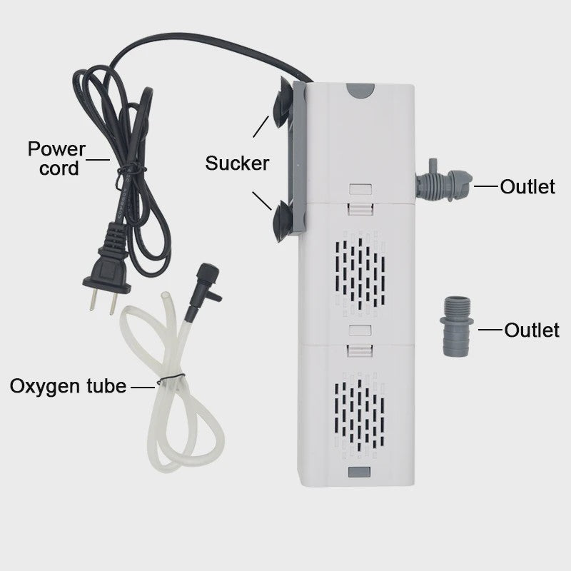 Stille Aquarium Filterpomp met Luchtpomp & Wave Maker Functie (220V)