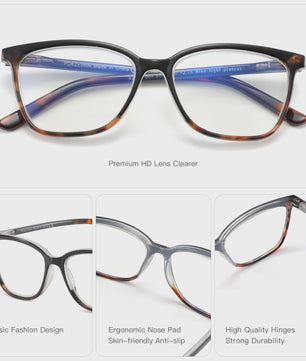 ZENOTTIC S-Maat Vierkante Bril - Blauwlichtfilter & Fotocromisch - Unisex Optische Bril