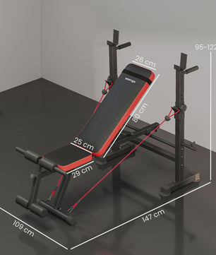 SPORTNOW Multifunctionele Bodybuilding Bank met Verstelbare Rugleuning en Beensteun