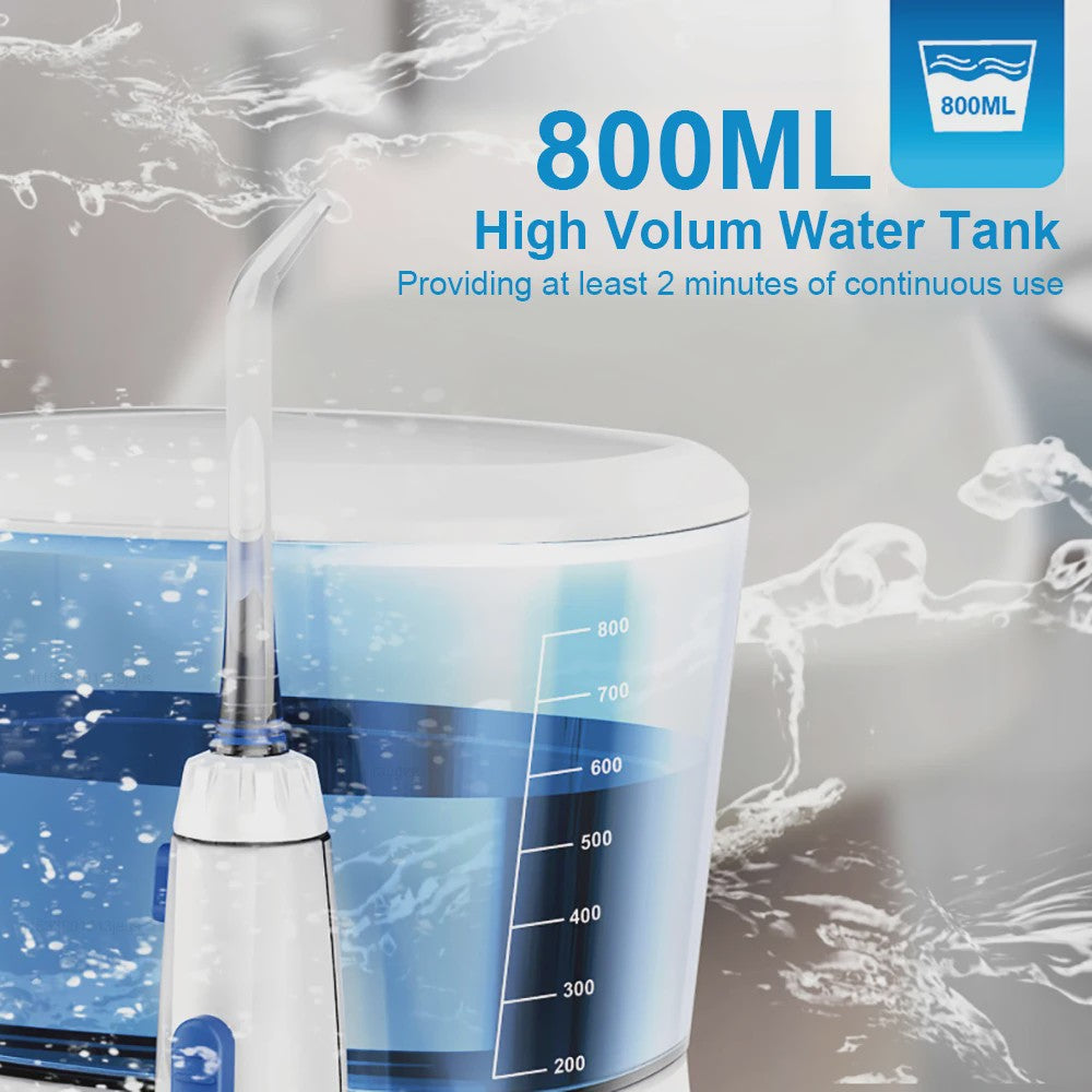 Elektrische Monddouche Waterflosser - 800ml Reservoir, 5 Opzetstukken, 10 Drukstanden