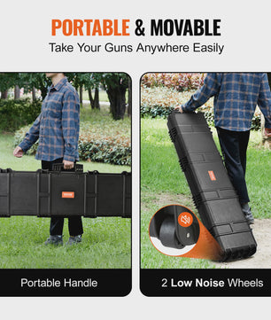 Robuuste Waterdichte Hardcase Koffer voor Lange Wapens met Wielen