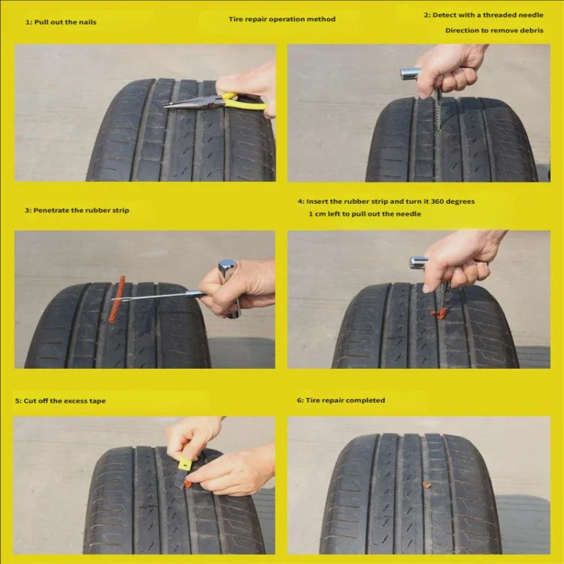 Universele Bandenreparatieset voor Auto & Motor - Compleet Gereedschap