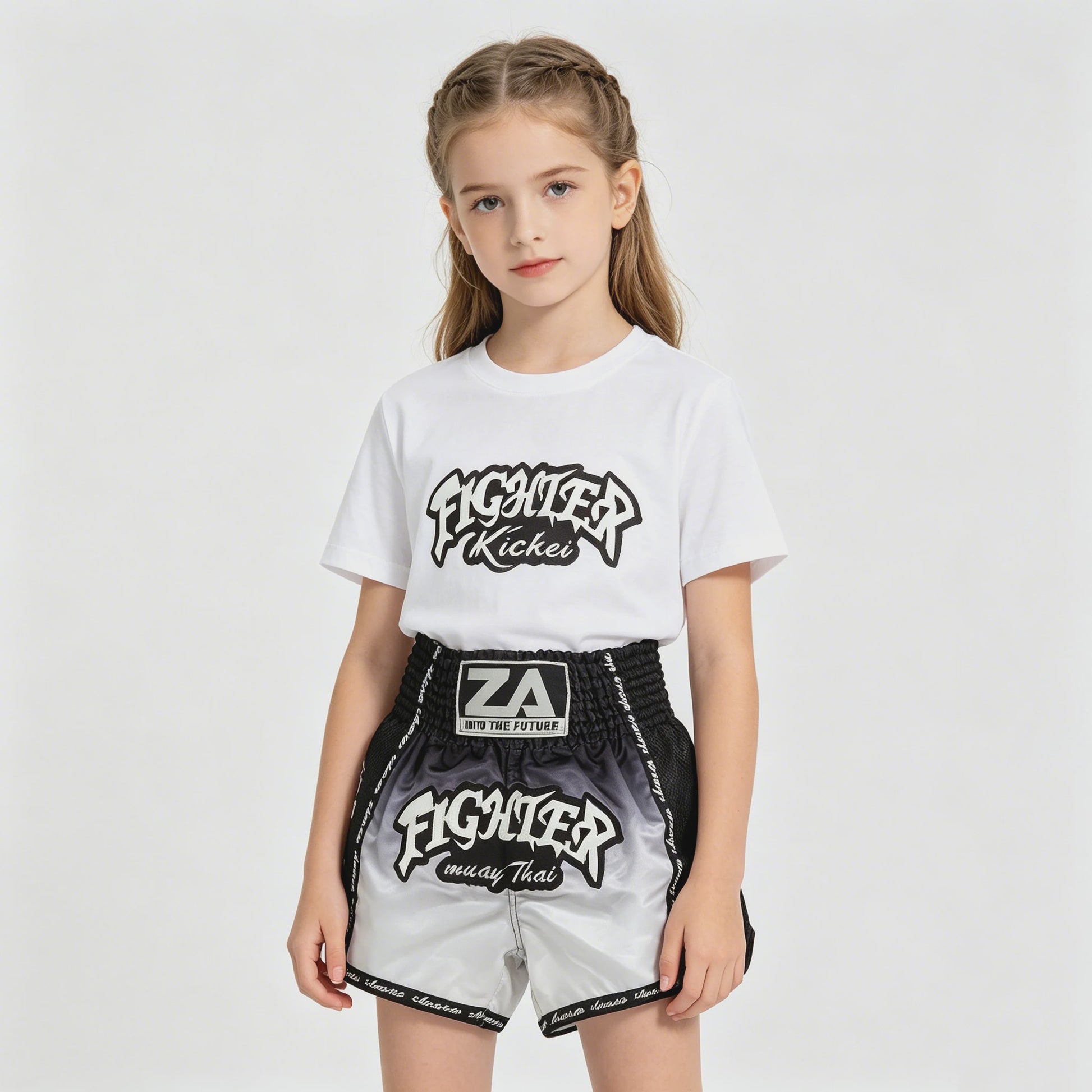 Muay Thai Bokshort Satin met Mesh Panel - Unisex & Kinderen