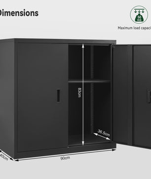 Afsluitbare Metalen Archiefkast met Slot en Verstelbare Legging - Kantoor & Printerkast