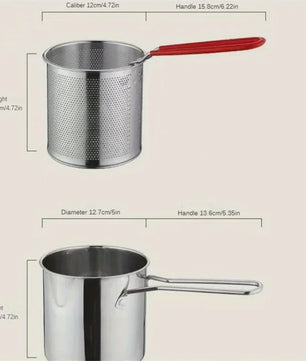 Roestvrijstalen Frituurpan met Filterzeef - Ideaal voor Frietjes en Kipvleugels