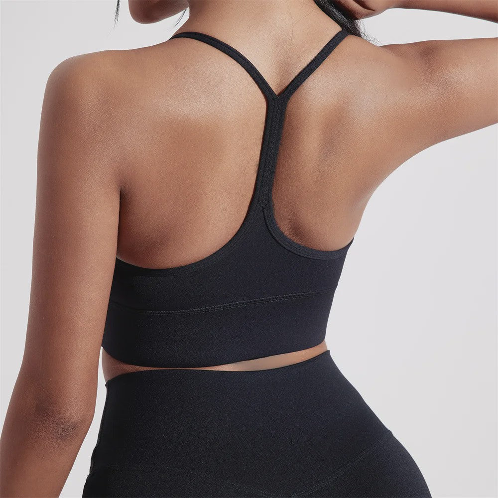 Sportieve Seamless BH Top met Y-Rug en Afneembare Pads - Comfortabel voor Yoga, Fitness & Training