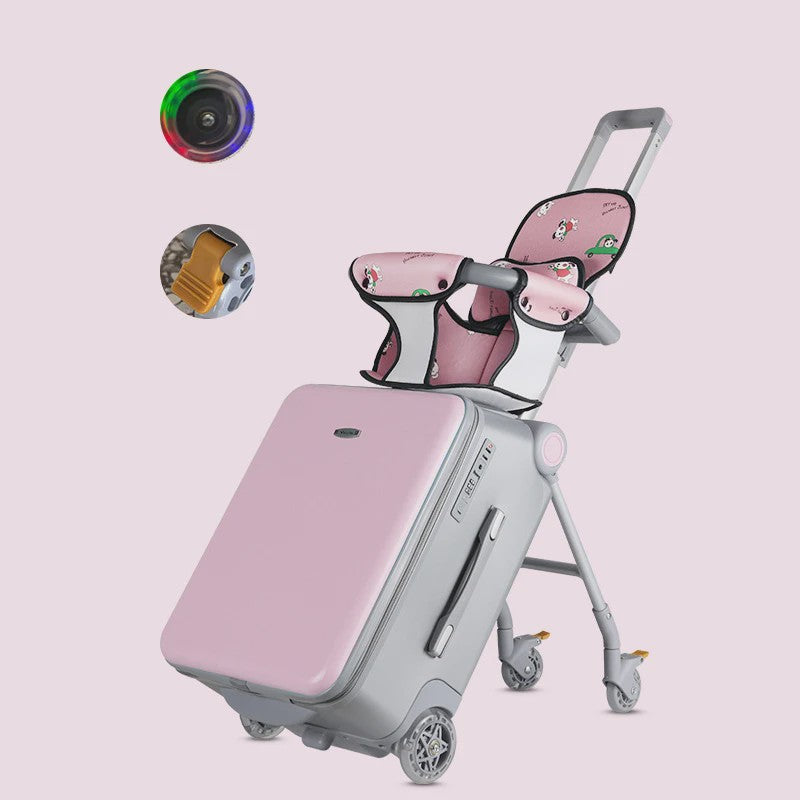 Multifunctionele Kinder Koffer met Zitje & Spinner Wielen - Ideaal voor Reizen