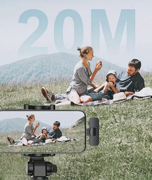 Draadloze Lavalier Microfoon voor iPhone, Android & Laptop - Helder Geluid & Ruime Ontvangst