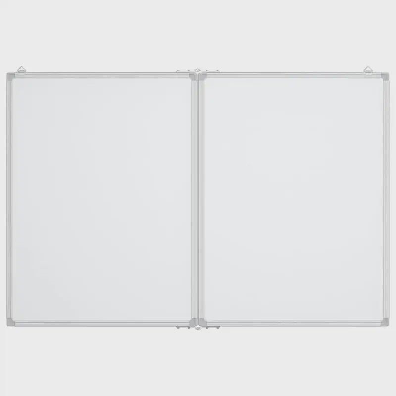 Magnetisch Whiteboard 2 Panelen Inklapbaar 120x100 cm met Aluminium Frame
