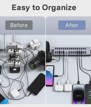 Acasis 16-Poorts USB Hub 10Gbps met Individuele Schakelaars & Snelle Data Transfer
