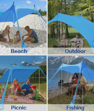 Pop-Up Strandtent met UV-bescherming UPF 50+ | Ultralichte Zonnescherm Luifel voor Camping en Picknicks