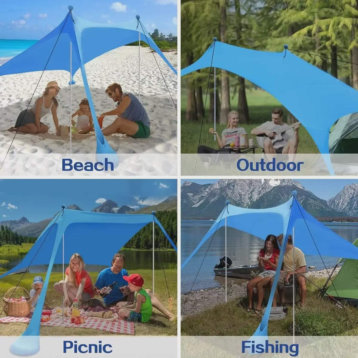 Pop-Up Strandtent met UV-bescherming UPF 50+ | Ultralichte Zonnescherm Luifel voor Camping en Picknicks