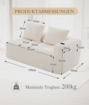 Moderne Modulaire Bank met Bekerhouder en Zijvak - Compact & Comfortabel