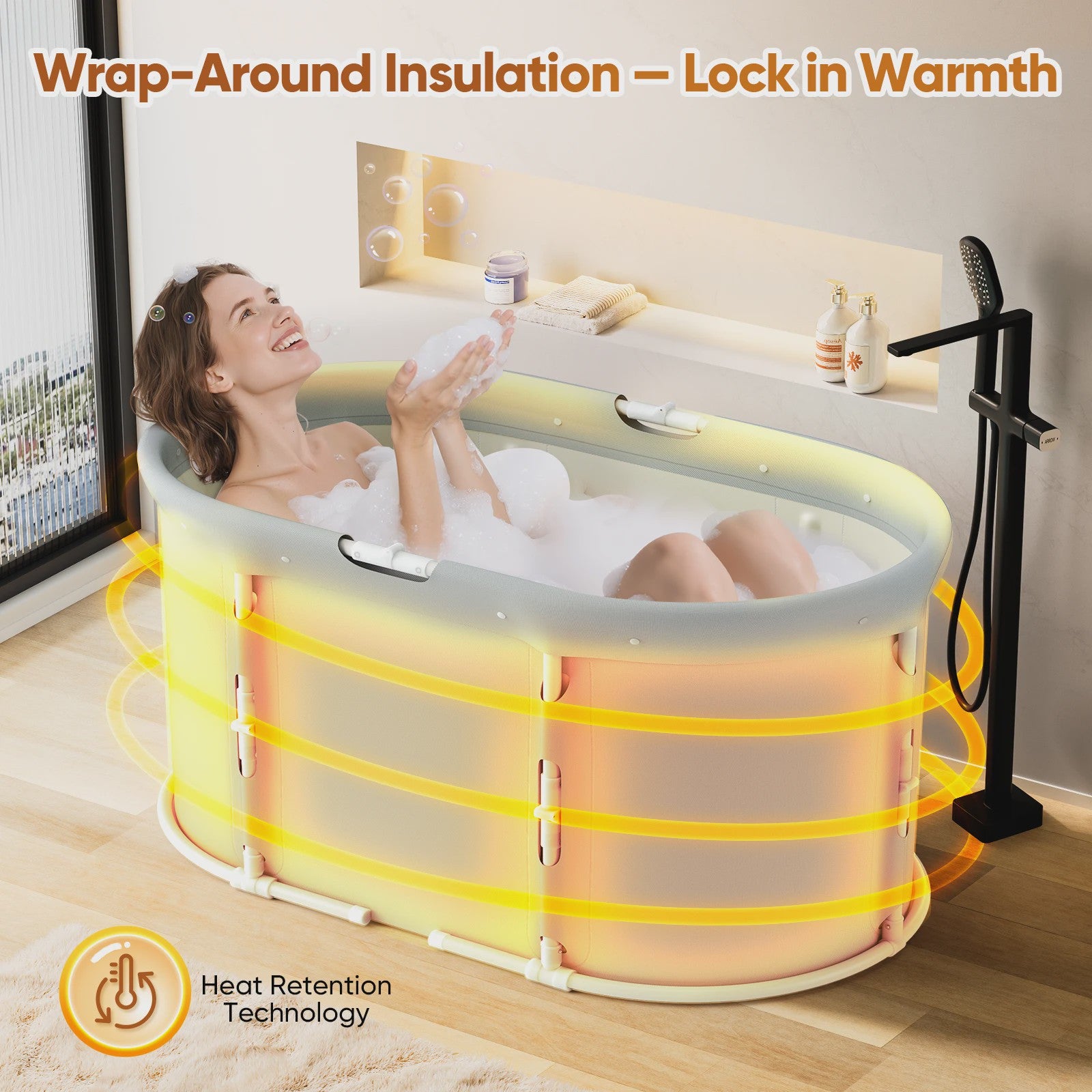 Portable Foldable Collapsible Deep Soaking Tub Adult Kids Spa Bath Barrel Ice Bath Hot Cold Therapy Baignoire Pliable Adullte