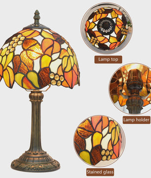 Vintage Stijl Tafellamp - Meerkleurige Tiffany Lamp 8-Inch voor Nachtkastje of Bureau