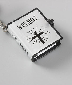 Mini Heilige Bijbel Sleutelhanger - Goudkleurig, Echt Papier, Leesbaar
