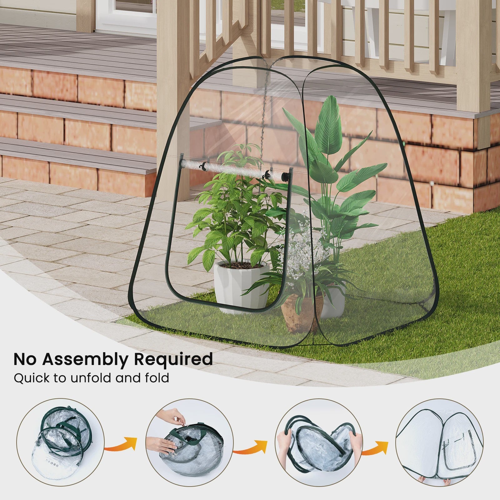 Pop-Up Mini Kas voor Planten - Bescherming tegen Vorst & Weer - Buiten & Binnen