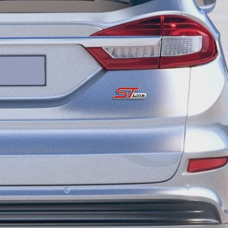 3D Metalen ST Line Grille Embleem Badge Chrome Sticker voor Ford