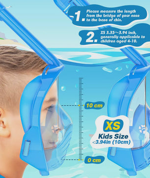 Kinder Volledig Gezicht Snorkelmasker met Camera Mount - Anti-Fog & Anti-Lek