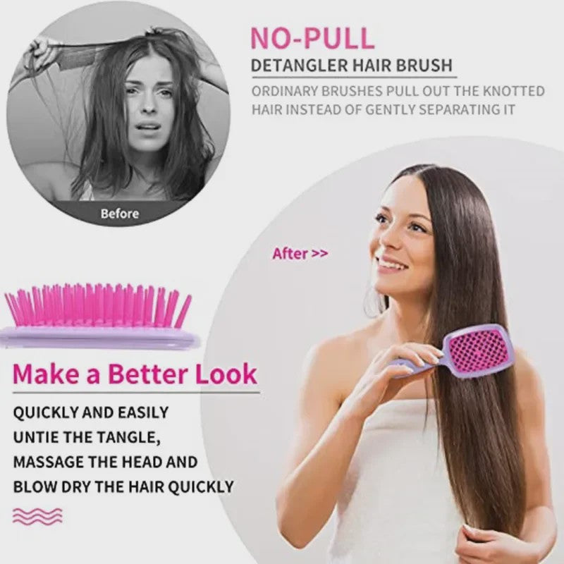 2-delige Haarborstel Set: Anti-statisch, Scalp Massage, Nat & Droog Gebruik