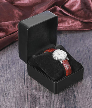 Stijlvolle Zwarte Horloge Cadeaubox - PU Leer, Inclusief Kussen - Perfect voor Mannen