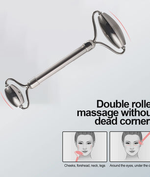 Gezichtsroller & Gua Sha Set: Luxe Roestvrij Staal & IJsroller voor Huidverzorging