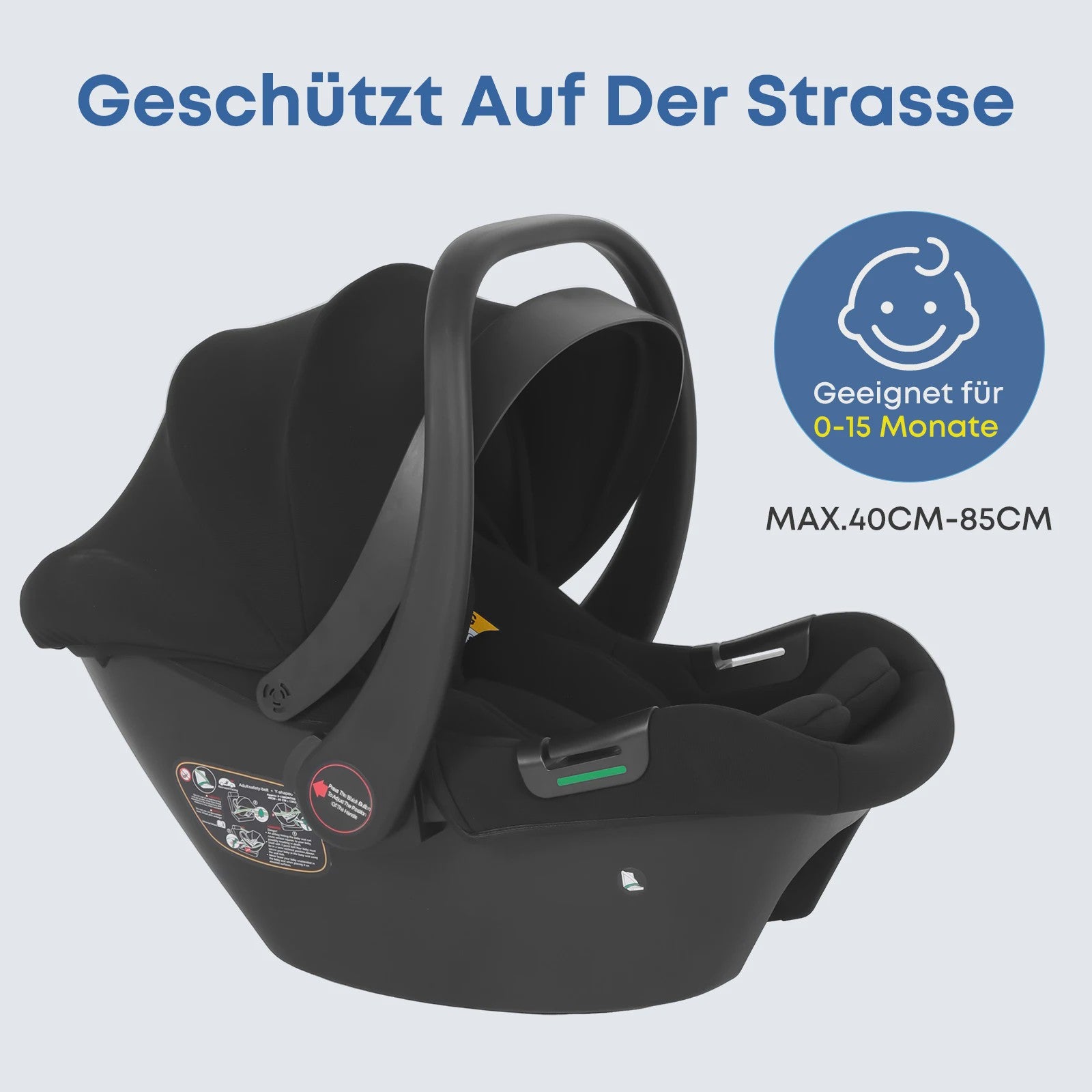 Baby Voyage Baby Autostoeltje Groep 0+ (0-12 Maanden) - Max 12kg, Zonnekap, I-Size