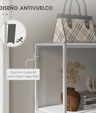 Stijlvolle Witte Console Tafel met Open Planken - 100x30x87 cm