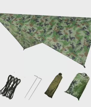 Waterdichte Camouflage Tarp 230x140cm - UV-bescherming, Regenkap & Schaduw voor Outdoor Avonturen