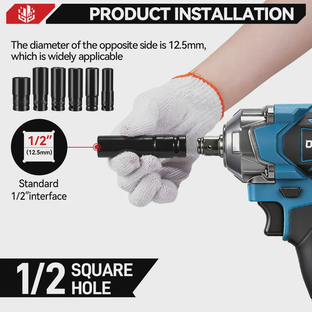 ONEVAN Brushless Accu Slagmoersleutel 1200 Nm - 1/2" Aandrijving