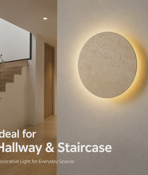 Moderne Wabi Sabi Travertin Wandlamp met LED - Natuursteen Sfeerverlichting