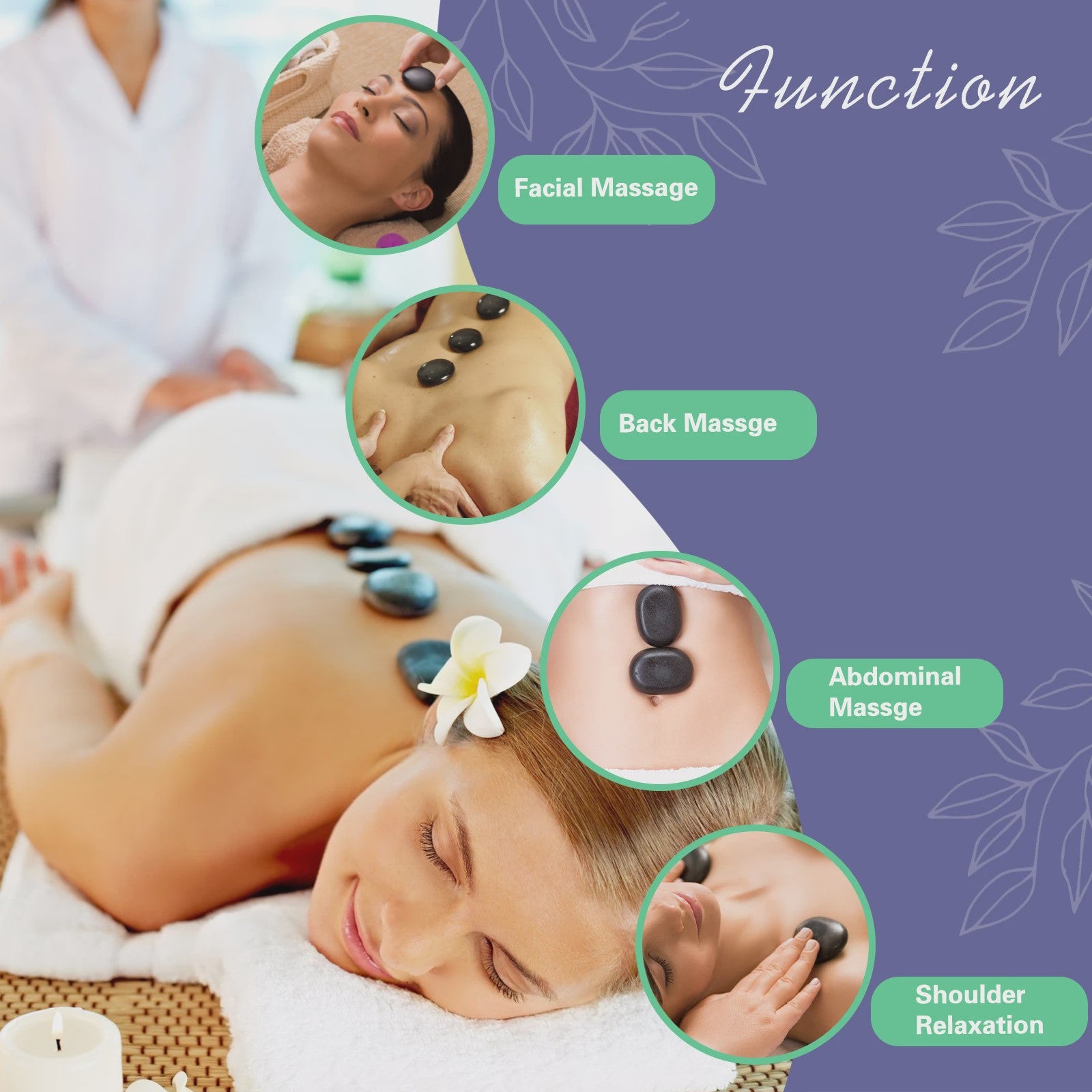 Hot Stone Massage Set met Verwarmer en Temperatuurregeling - Professionele Spa Tool
