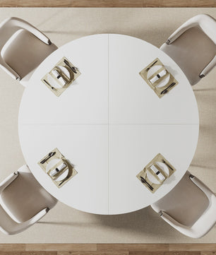 Ronde Eettafel 120cm met Opslag - Hout & Metaal - Geschikt voor 4-6 Personen