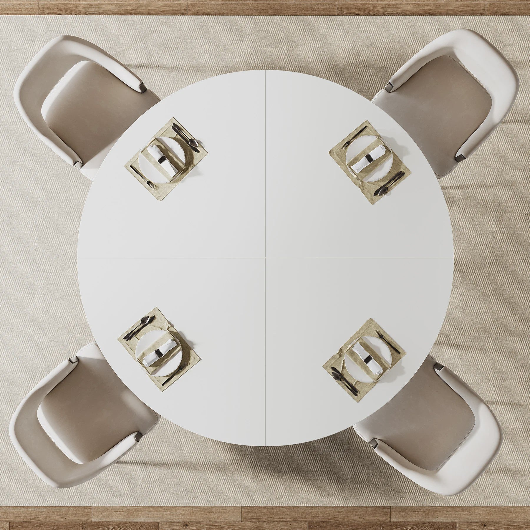 Ronde Eettafel 120cm met Opslag - Hout & Metaal - Geschikt voor 4-6 Personen