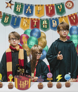 Harry Potter Verjaardagsfeest Decoratie Set - Banner, Cake Toppers & Ballonnen