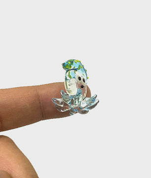Schattig Mini Glazen Calamari Beeldje - Japans Stijl Zeedier Ornament voor Tafel & Aquarium Decoratie